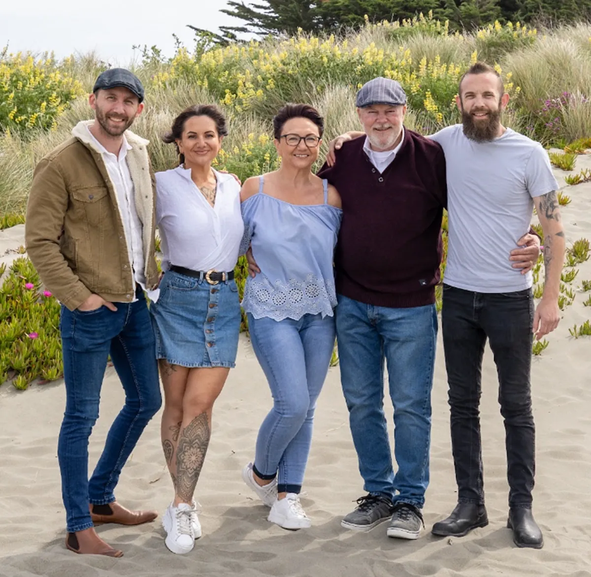 Lea-Anne with her family on the beach